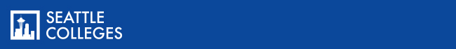 Seattle Colleges logo on blue background